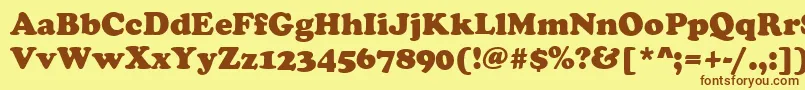 CooperBlackRegular Font – Brown Fonts on Yellow Background