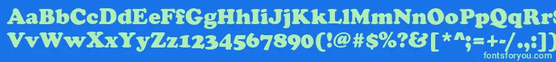 CooperBlackRegular Font – Green Fonts on Blue Background