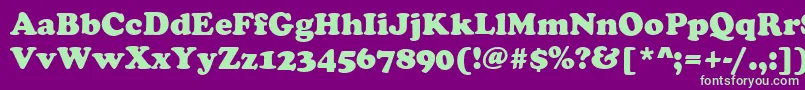 CooperBlackRegular Font – Green Fonts on Purple Background