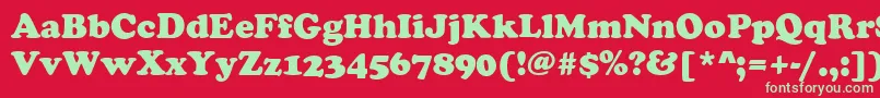 CooperBlackRegular Font – Green Fonts on Red Background