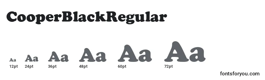 Размеры шрифта CooperBlackRegular