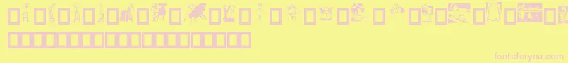 Dollybat Font – Pink Fonts on Yellow Background