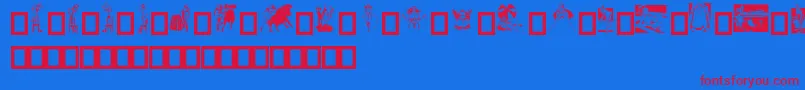 Шрифт Dollybat – красные шрифты на синем фоне
