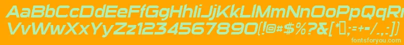 Шрифт SuiGenerisItalic – зелёные шрифты на оранжевом фоне