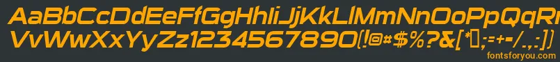 フォントSuiGenerisItalic – 黒い背景にオレンジの文字