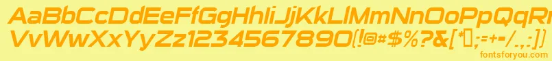 SuiGenerisItalic Font – Orange Fonts on Yellow Background