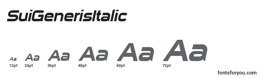 SuiGenerisItalic Font Sizes