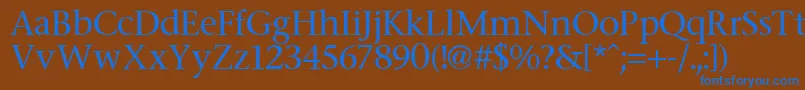 Weitere Informationen zur Stone-Schriftart Stone-Schriftart – Blaue Schriften auf braunem Hintergrund