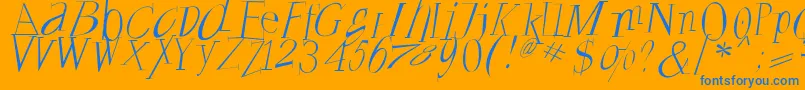 Francoforteserifus Font – Blue Fonts on Orange Background