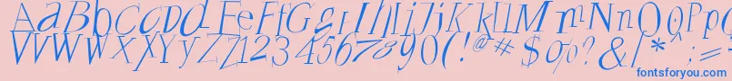 Francoforteserifus-Schriftart – Blaue Schriften auf rosa Hintergrund