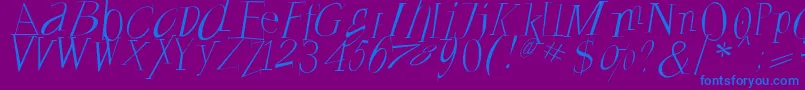 Czcionka Francoforteserifus – niebieskie czcionki na fioletowym tle