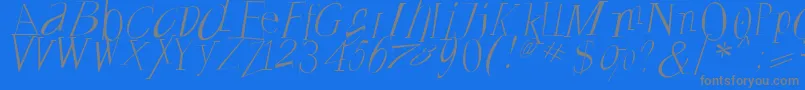 Francoforteserifus-Schriftart – Graue Schriften auf blauem Hintergrund