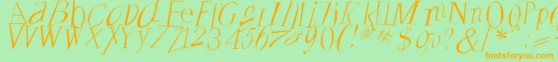 Francoforteserifus Font – Orange Fonts on Green Background