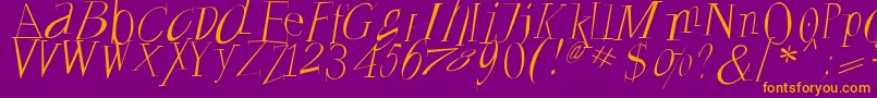 Francoforteserifus Font – Orange Fonts on Purple Background