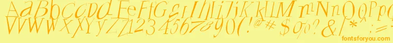 Francoforteserifus Font – Orange Fonts on Yellow Background