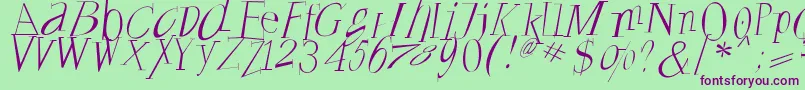 More about Francoforteserifus Font Francoforteserifus Font – Purple Fonts on Green Background