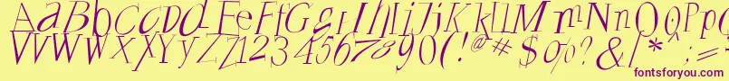 Francoforteserifus Font – Purple Fonts on Yellow Background