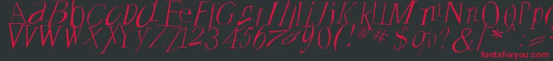 Francoforteserifus-Schriftart – Rote Schriften auf schwarzem Hintergrund