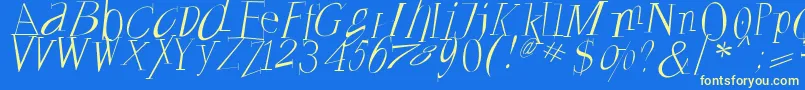 Шрифт Francoforteserifus – жёлтые шрифты на синем фоне