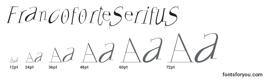 Размеры шрифта Francoforteserifus