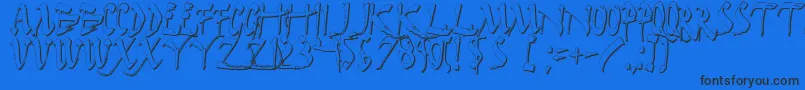 フォントDarkhs – 黒い文字の青い背景