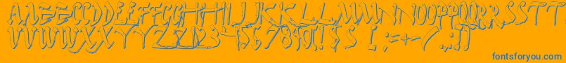 Darkhs Font – Blue Fonts on Orange Background