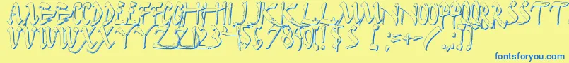 Darkhs Font – Blue Fonts on Yellow Background