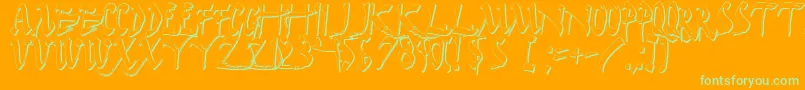 Darkhs-Schriftart – Grüne Schriften auf orangefarbenem Hintergrund
