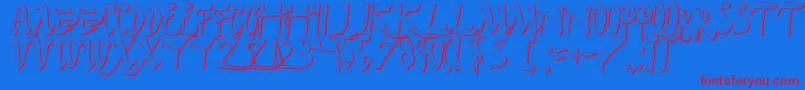 Darkhs Font – Red Fonts on Blue Background