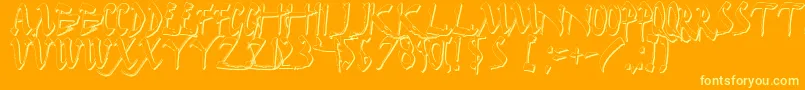 Darkhs Font – Yellow Fonts on Orange Background