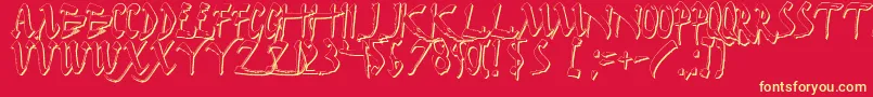 Darkhs-Schriftart – Gelbe Schriften auf rotem Hintergrund