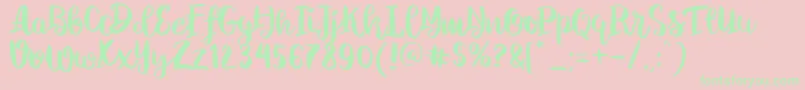 ChelseaBrushScript Font – Green Fonts on Pink Background