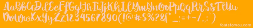 ChelseaBrushScript Font – Pink Fonts on Orange Background