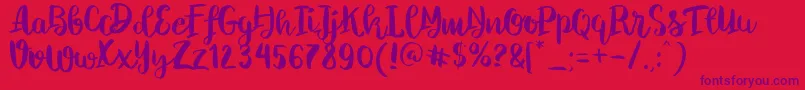 Шрифт ChelseaBrushScript – фиолетовые шрифты на красном фоне