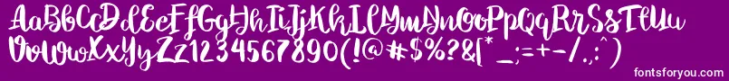 ChelseaBrushScript Font – White Fonts on Purple Background
