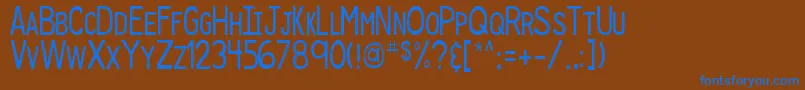 DjbSpeakUp Font – Blue Fonts on Brown Background