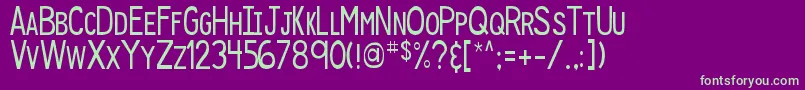 DjbSpeakUp Font – Green Fonts on Purple Background