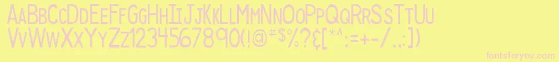 DjbSpeakUp Font – Pink Fonts on Yellow Background