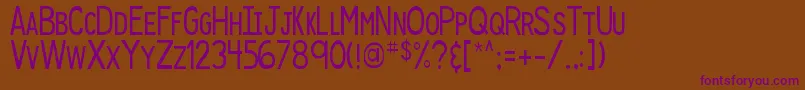 DjbSpeakUp Font – Purple Fonts on Brown Background