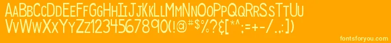 DjbSpeakUp Font – Yellow Fonts on Orange Background