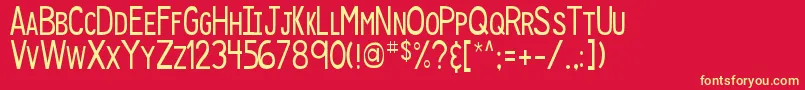 DjbSpeakUp Font – Yellow Fonts on Red Background