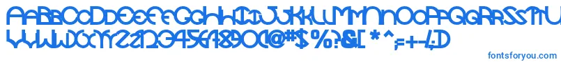 フォントTocopillascapssskBold – 白い背景に青い文字