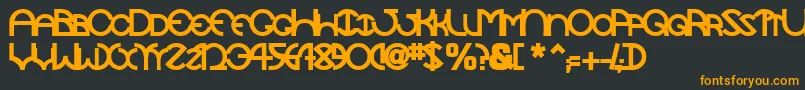 フォントTocopillascapssskBold – 黒い背景にオレンジの文字