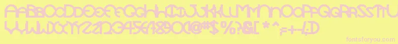 Шрифт TocopillascapssskBold – розовые шрифты на жёлтом фоне