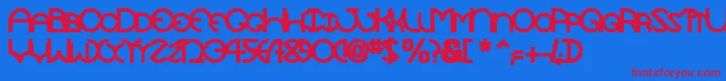 TocopillascapssskBold Font – Red Fonts on Blue Background