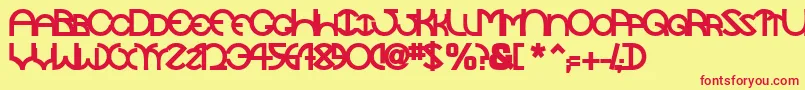 TocopillascapssskBold Font – Red Fonts on Yellow Background