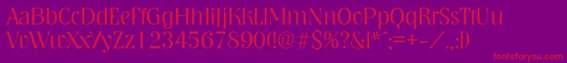 NashvilleLight Font – Red Fonts on Purple Background