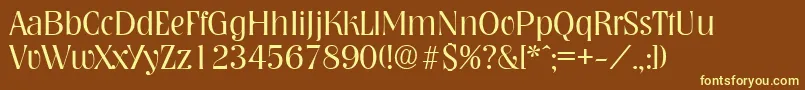 NashvilleLight Font – Yellow Fonts on Brown Background