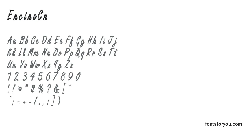 EncinoCn font – alphabet, numbers, special characters