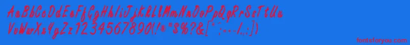 EncinoCn Font – Red Fonts on Blue Background